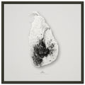 Sri Lanka elevation relief print in a black frame