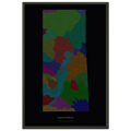 Saskatchewan watershed map print, rivers coloured by drainage basin, in a black metal frame, alternate view